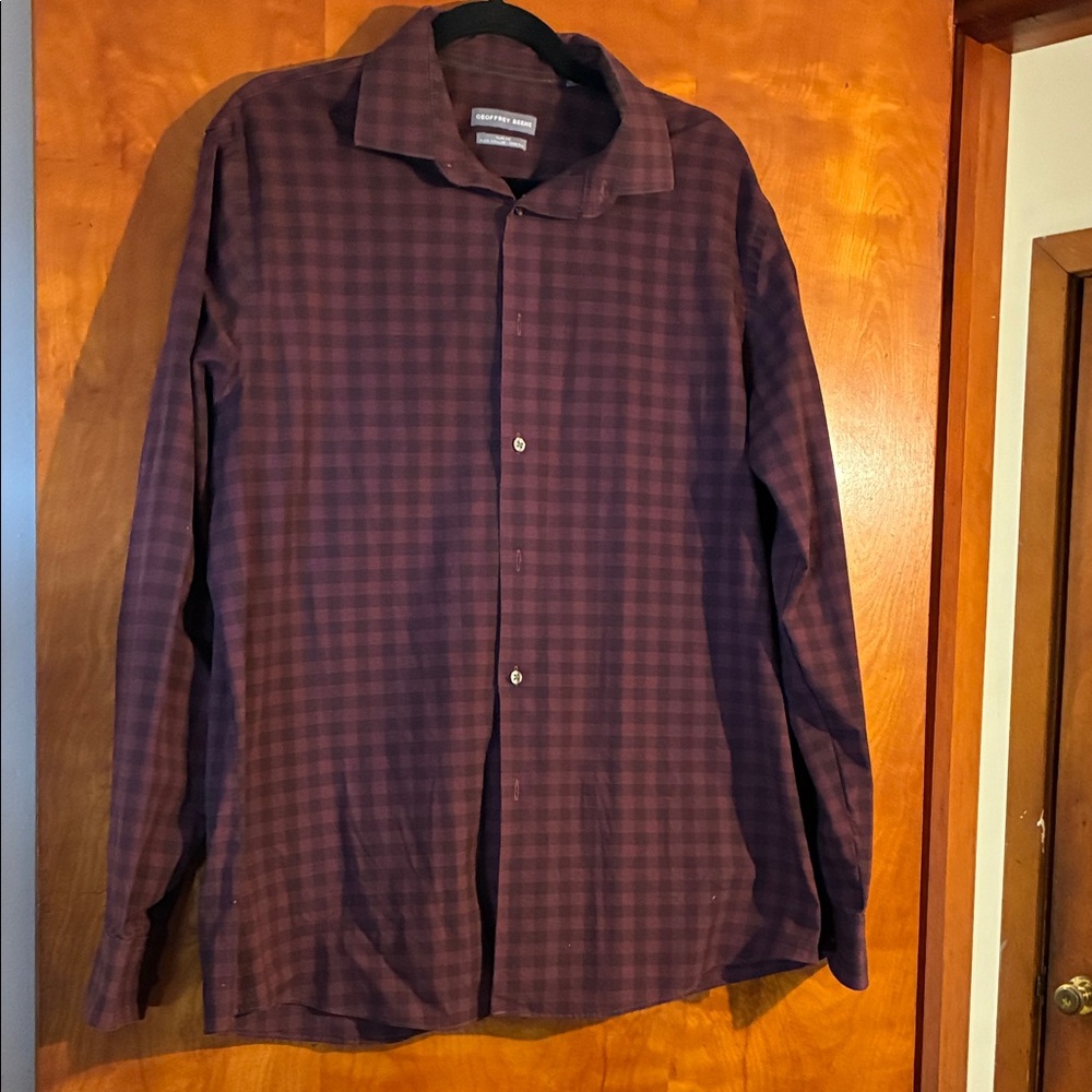 Maroon Plaid Button-Down Shirt